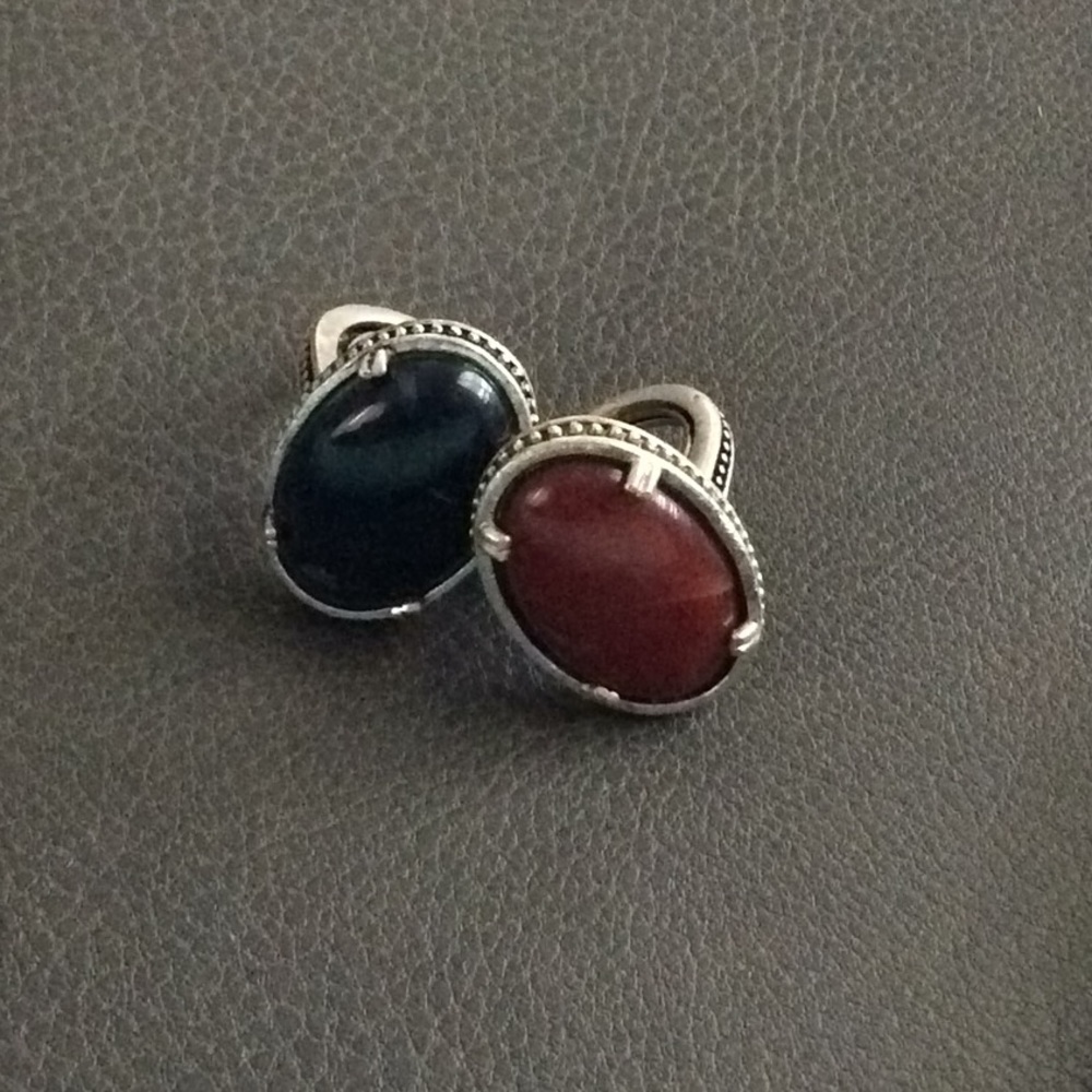 2 Big Marble Stone Rings